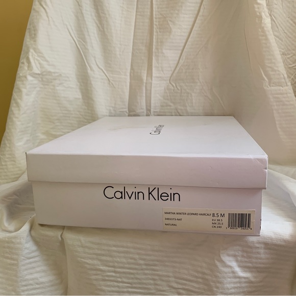 Calvin Klein MARTHA WINTER LEOPARD Calf Hair Platform Booties 8.5 M NWT - Picture 9 of 16